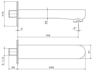 Излив для ванны Kerama Marazzi Ole 69487KM.01.093 чёрный матовый